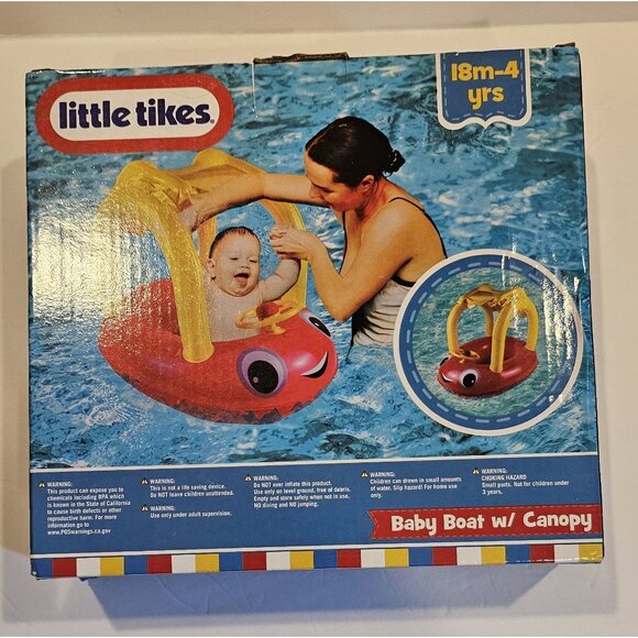 Little Tikes Baby Boat with Canopy, Pool Float, 18 Months - 4 Years - Picture 4 of 4